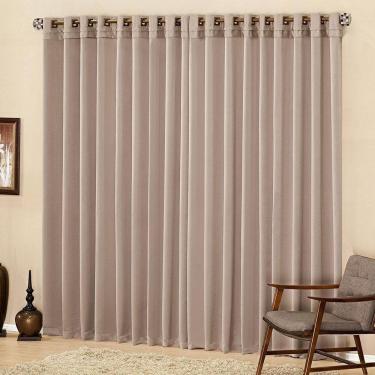 Imagem de Cortina Parys 3 Metros Semi Blackout Sala Quarto Para Varão - Avelã