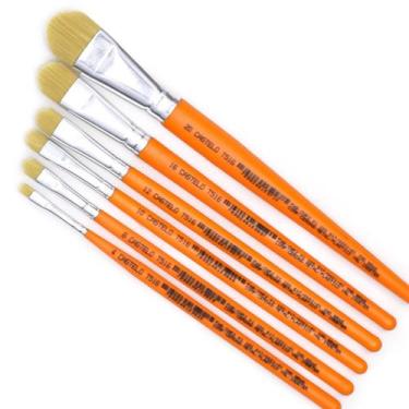 Imagem de Kit de Pincéis Língua de Gato para Pintura em Tecido  Castelo - 6 Unid