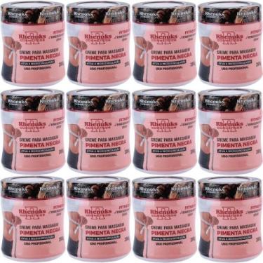 Imagem de Kit Com 12 Creme Pimenta Negra Elimina Estrias e Celulites - Rhenuks