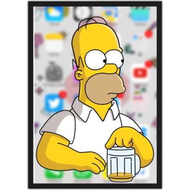 Imagem de Quadro Decorativo Cerveja Simpsons Homer Desenho Com Moldura - Vital Q