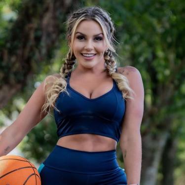 Imagem de Cropped Top com Bojo Removível Academia Fitness - Fitmoda, G, Azul mar