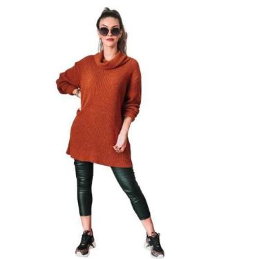 Imagem de Vestido gola boba mid tricot feminino outono/inverno SKU 270 - Trêston