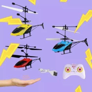 Imagem de Helicoptero Brinquedo Com Controle Remoto Recarregável E Sensor - Toy 
