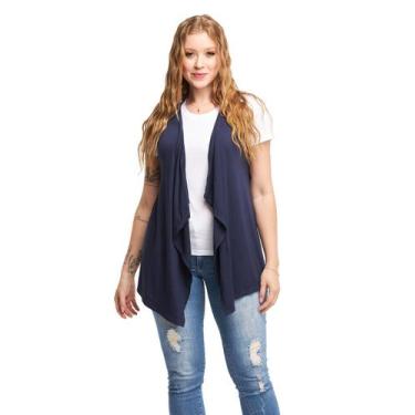 Imagem de Colete de Bico Blusa Cardigan Feminino Terceira Peça Viscolycra Ca5 - 