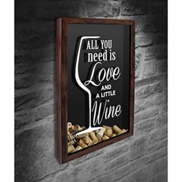 Imagem de Quadro Porta Rolhas All you need is Love 6 - Quadro Novo, 30x40, Marro