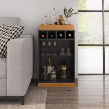 Imagem de Buffet Aparador Barzinho Astúrias Retrô Com 4 Adegas E Bandeja - ViaNo