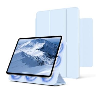 Imagem de KVTVOU Capa magnética para iPad (A16) 11ª/10ª geração (11/10,9 polegadas, 2025/2022), acessório magnético inteligente, capa de rebote com três dobras, corpo fino e leve e despertar/hibernar