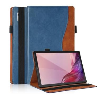 Imagem de TIPOYOROO Capa para Lenovo Tab M9 9 polegadas (TB-310FU, lançado em 2023) Capa flip de couro PU empresarial com suporte de lápis e compartimento para cartão para tablet Android Lenovo Tab M9 9 polegadas - turquesa