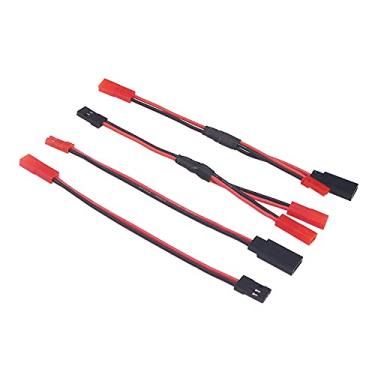 Imagem de BDHI 4 peças Servo Wire JR para JST Y Splitter Harness Fio Paralelo e JST para JR Macho/Fêmea 10 cm/4 pol. Servo Conector Adaptador Cabo de Conversão para Kits RC (B190-4)