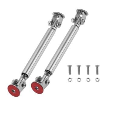 Imagem de Partuto 2 peças de 7,5 cm/2,95 pol. Varas de suporte para divisor de lábio de para-choque dianteiro traseiro ajustáveis barras de suporte de liga de alumínio tom prateado sem furos