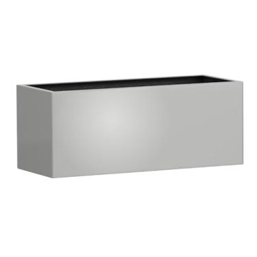 Imagem de Vaso De Fibra De Vidro Floreira Olinda 40cm (Cinza Claro)