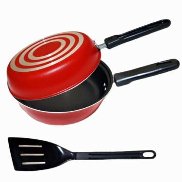 Imagem de Omeleteira Antiaderente 18cm  Teflon Panquequeira  - Marcolar, Vermelh