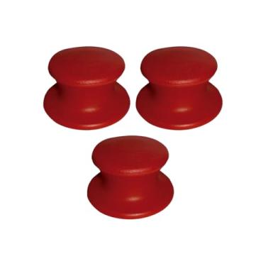 Imagem de 3 Pomel puxador de baquelite vermelhos premium pegador tampa de vidro para panelas e frigideiras