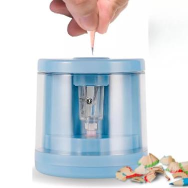 Imagem de Apontador Elétrico a pilha, apontador de lápis, estudante, infantil, escritorio, professora, aluno - TYDA (AZUL CLARO)