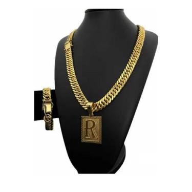 Imagem de Corrente Grumet 13mm Lacraia Pulseira E Pingente banho ouro - A.R Vari