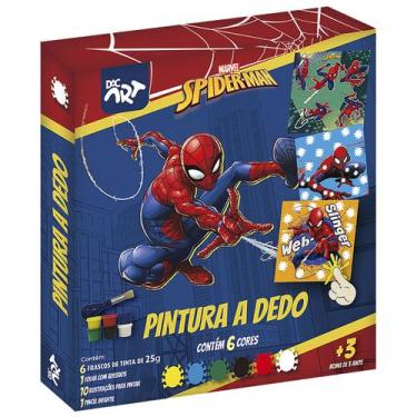 Imagem de Pintura a Dedo Homem Aranha Infantil Com 18 Peças Dac
