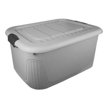 Imagem de Caixa Organizadora Container 30 Trava/roda Plasnorthon Cinza, Cinza