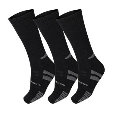 Imagem de Meia New Balance Lifestyle Cano Longo 39 ao 43 - Pack com 03 Pares - Preta