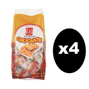 Imagem de kit 4 pacotes de Doce Pé De Moleque Crocante Rio 750 gramas