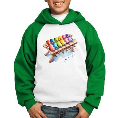 Imagem de Moletom Infantil Xilofone - Foca na Moda, Branco, Verde, 6