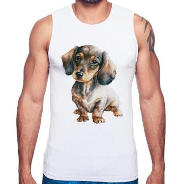 Imagem de Regata Cachorro Dachshund - Foca na Moda, Branco, G