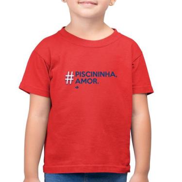 Imagem de Camiseta Algodão Infantil Piscininha amor - Foca na Moda, Vermelho, 14