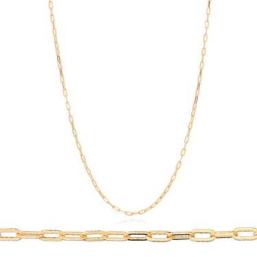 Imagem de Cordão Masculino Banhado A Ouro 18k Elo Cadeado Tamanho 60cm Rommanel