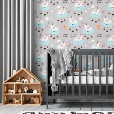 Imagem de Papel de Parede Adesivo Unicórnio Estrela N05048 0,58X2,5M - Adesivo B