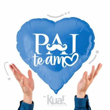 Imagem de 10 Balões Adesivados Pai Te Amo 18" 45cm - kual