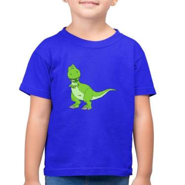 Imagem de Camiseta Algodão Infantil Dinossauro - Foca na Moda, Azul royal, 4