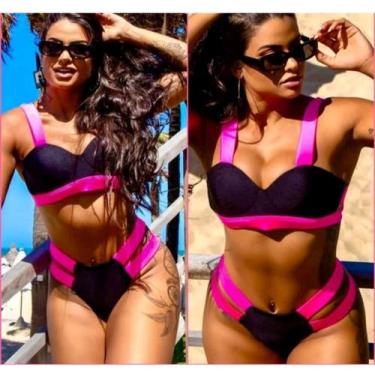 Imagem de Biquini da moda versão blogueira tiras grossas verão levanta bumbum - 