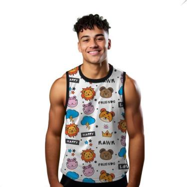 Imagem de Camiseta Regata Verão Estilo Moda Praia Happy Friends Animais Funny 93
