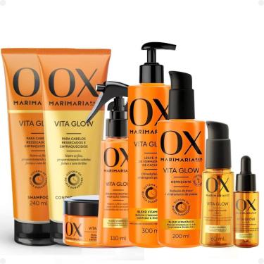 Imagem de Kit Ox Mari Maria Hair Vita Glow: Shampoo, Condicionador, Máscara, Sérum, Leave-In, Defrizante, Óleo e Tônico