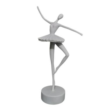 Imagem de Escultura Bailarina Dançando Ceramica Branca Formosa - LUXdécor Casa e