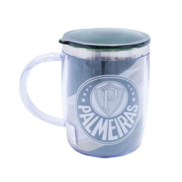 Imagem de Caneca Térmica Com Tampa 450Ml Palmeiras Faixa - Mileno