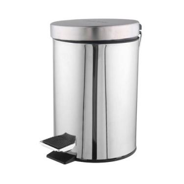 Imagem de Lixeira com pedal e balde aço inox 3l - MQC Imports