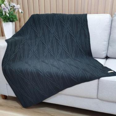 Imagem de Manta Sofa Trico Decorativa 150x90cm Usufruto Tricot c2, CHUMBO