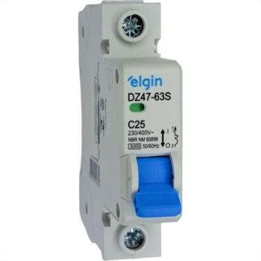Imagem de Disjuntor Elgin ''Din'' Unipolar Dz47-63S - 25A.