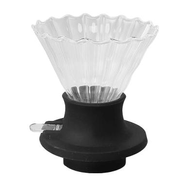 Imagem de Akozon Large Dripper Coffee Brewer - Filtro de Derramamento de Vidro Com Alto Teor de Borosilicato - Suporte de café Inteligente Resistente Ao Calor - Perfeito para Fabricação