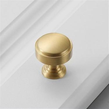 Imagem de Puxador de gaveta de porta de armário de latão com furo único, moderno, simples e moderno, americano, simples, cobre puro, puxador de armário, ouro escovado 5549