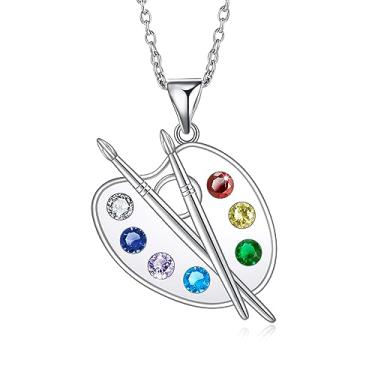 Imagem de TALYKONG Colar tulipa/lírio do vale/cardeal/joaninha presentes para mulheres e meninas, Latão, Zircônia cúbica