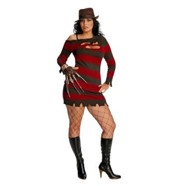 Imagem de Rubies A Nightmare on Elm Street: Fantasia de Freddy Krueger para adultos, plus feminino