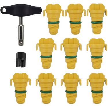 Imagem de Pacote com 12 plugues de drenagem de óleo para Ford F-150 F150 Mustang Bronco Edge Explorer Lincoln Aviator MKZ KX6Z-6730-B FT4Z-6730-A BC3Z-6730-A BC3Z-6730-B KX6Z6730B BC3Z6730A com ferramenta de