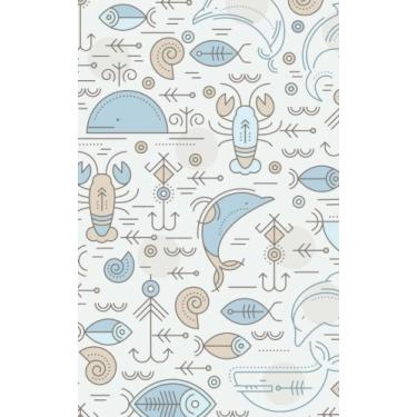 Imagem de Carnet de Mots de Passe: A5-98 Pages - 116 - Poissons - Baleines - Homards - Crustacâ€šs - Motifs