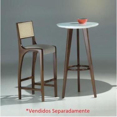 Imagem de Mesa Alta para Bar Lilie com Vidro Branco Base em várias Cores 60cm - 