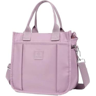 Imagem de Tuobo Bolsa pequena com zíper para mulheres bolsa de nylon Hobo bolsa carteiro, rosa