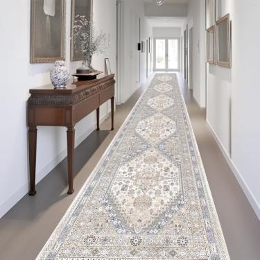 Imagem de Tapete-passadeira 0,7 x 5 m zesthome Lavável, tapete de entrada resistente a manchas, tapete ultrafino, antiderrapante para entrada, cozinha, lavanderia, corredor interno (bege, 0,7 x 5 m)