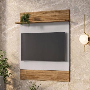 Imagem de Painel para TV Até 48 Polegadas Guaratuba 1 Prateleira Cinamomo/Off White - Móveis Bechara