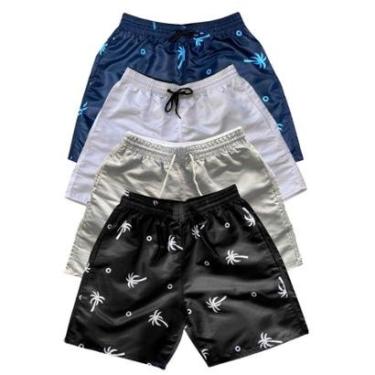Imagem de Kit 4 Bermudas Tactel Moda Praia Masculina Com Bolsos-Masculino