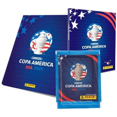 Imagem de Box Premium Álbum Capa Dura Azul + 30 Envelopes Copa América - Panini